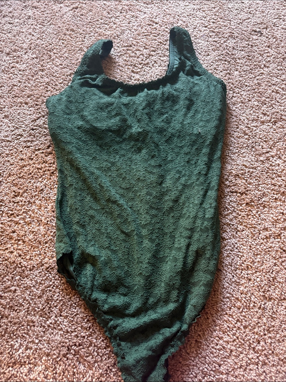 aerie Dark Green Lace One-Piece Bodysuit